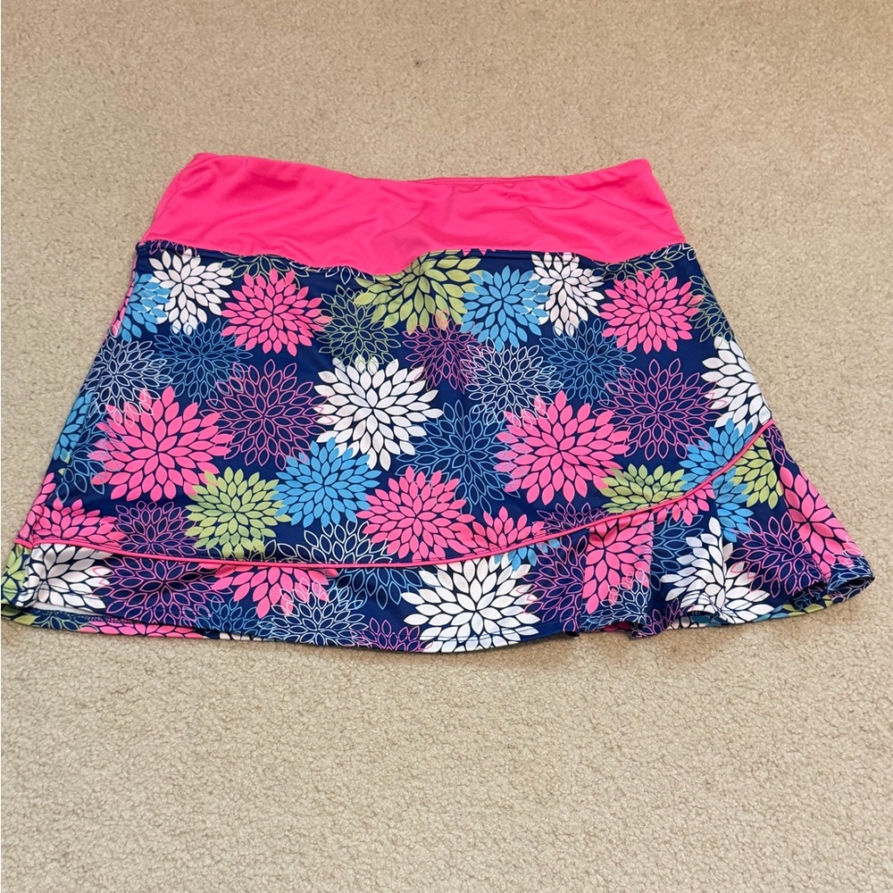 Birdies and Bows Bright Floral Navy & Pink Skort - Picture 2 of 7